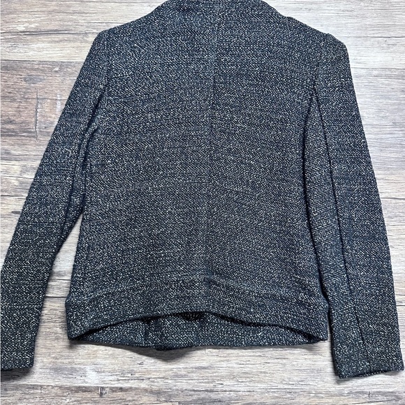 LOFT Black Blazer with Asymmetrical Closure and Notched Lapel - Picture 3 of 4